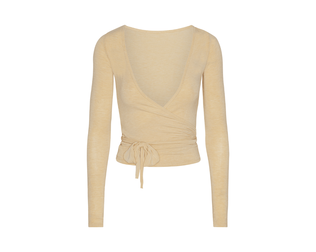 Exercere Blouses Ballet Wrap Blouse - Beige